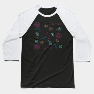 Floral Wine Pattern | Cream Baseball T-Shirt